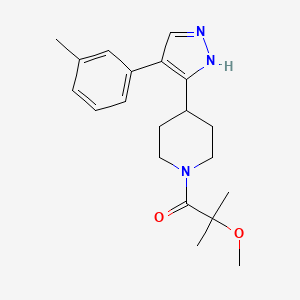 1-(2-methoxy-2-methylpropanoyl)-4-[4-(3-methylphenyl)-1H-pyrazol-5-yl]piperidine