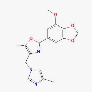 2-(7-methoxy-1,3-benzodioxol-5-yl)-5-methyl-4-[(4-methyl-1H-imidazol-1-yl)methyl]-1,3-oxazole