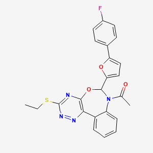 molecular formula C24H19FN4O3S B5436659 7-acetyl-3-(ethylthio)-6-[5-(4-fluorophenyl)-2-furyl]-6,7-dihydro[1,2,4]triazino[5,6-d][3,1]benzoxazepine 