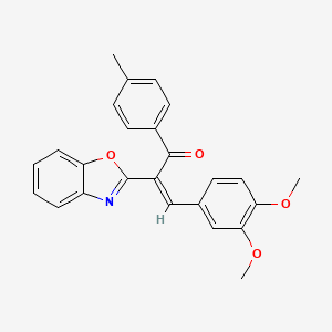 molecular formula C25H21NO4 B5436661 2-(1,3-benzoxazol-2-yl)-3-(3,4-dimethoxyphenyl)-1-(4-methylphenyl)-2-propen-1-one 