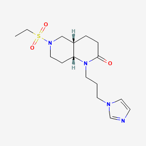 molecular formula C16H26N4O3S B5436678 (4aS*,8aR*)-6-(ethylsulfonyl)-1-[3-(1H-imidazol-1-yl)propyl]octahydro-1,6-naphthyridin-2(1H)-one 