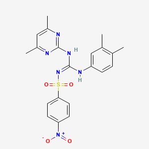 N-{[(3,4-dimethylphenyl)amino][(4,6-dimethyl-2-pyrimidinyl)amino]methylene}-4-nitrobenzenesulfonamide