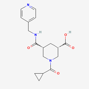 molecular formula C17H21N3O4 B5436713 (3S*,5R*)-1-(cyclopropylcarbonyl)-5-{[(4-pyridinylmethyl)amino]carbonyl}-3-piperidinecarboxylic acid 