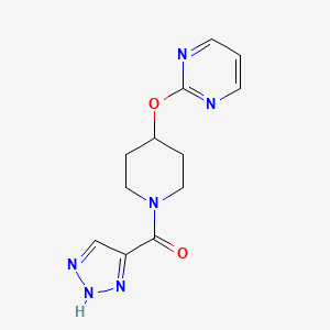 molecular formula C12H14N6O2 B5436718 2-{[1-(1H-1,2,3-triazol-5-ylcarbonyl)-4-piperidinyl]oxy}pyrimidine 