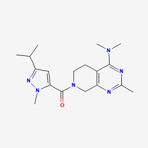 molecular formula C18H26N6O B5436723 7-[(3-isopropyl-1-methyl-1H-pyrazol-5-yl)carbonyl]-N,N,2-trimethyl-5,6,7,8-tetrahydropyrido[3,4-d]pyrimidin-4-amine 