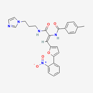 N-{1-({[3-(1H-imidazol-1-yl)propyl]amino}carbonyl)-2-[5-(2-nitrophenyl)-2-furyl]vinyl}-4-methylbenzamide