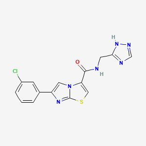 molecular formula C15H11ClN6OS B5436753 6-(3-chlorophenyl)-N-(1H-1,2,4-triazol-3-ylmethyl)imidazo[2,1-b][1,3]thiazole-3-carboxamide 