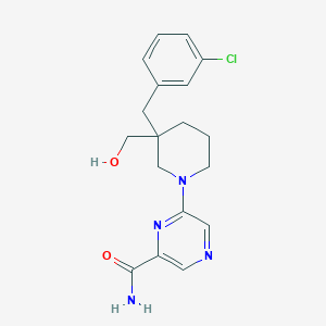 molecular formula C18H21ClN4O2 B5436758 6-[3-(3-chlorobenzyl)-3-(hydroxymethyl)piperidin-1-yl]pyrazine-2-carboxamide 