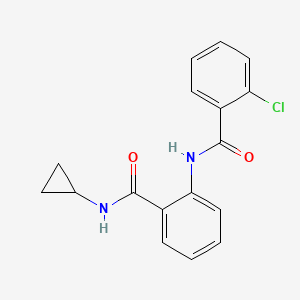 molecular formula C17H15ClN2O2 B5436770 2-chloro-N-{2-[(cyclopropylamino)carbonyl]phenyl}benzamide 