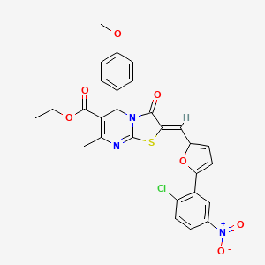 ethyl 2-{[5-(2-chloro-5-nitrophenyl)-2-furyl]methylene}-5-(4-methoxyphenyl)-7-methyl-3-oxo-2,3-dihydro-5H-[1,3]thiazolo[3,2-a]pyrimidine-6-carboxylate