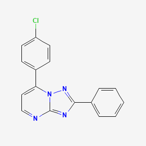 molecular formula C17H11ClN4 B5436775 7-(4-chlorophenyl)-2-phenyl[1,2,4]triazolo[1,5-a]pyrimidine 