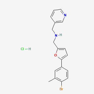 molecular formula C18H18BrClN2O B5436795 {[5-(4-bromo-3-methylphenyl)-2-furyl]methyl}(3-pyridinylmethyl)amine hydrochloride 