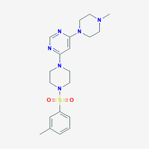 molecular formula C20H28N6O2S B5436820 4-{4-[(3-methylphenyl)sulfonyl]-1-piperazinyl}-6-(4-methyl-1-piperazinyl)pyrimidine 