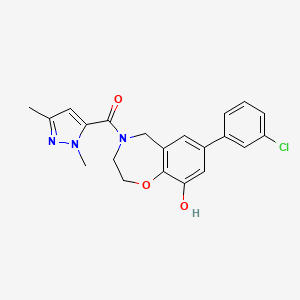 7-(3-chlorophenyl)-4-[(1,3-dimethyl-1H-pyrazol-5-yl)carbonyl]-2,3,4,5-tetrahydro-1,4-benzoxazepin-9-ol