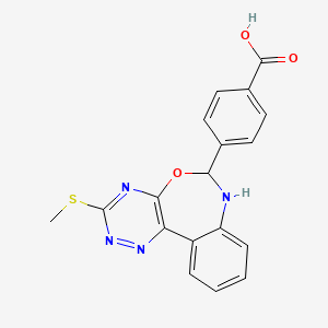 molecular formula C18H14N4O3S B5436884 4-[3-(methylthio)-6,7-dihydro[1,2,4]triazino[5,6-d][3,1]benzoxazepin-6-yl]benzoic acid 