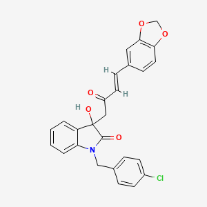 molecular formula C26H20ClNO5 B5436896 3-[4-(1,3-benzodioxol-5-yl)-2-oxo-3-buten-1-yl]-1-(4-chlorobenzyl)-3-hydroxy-1,3-dihydro-2H-indol-2-one 