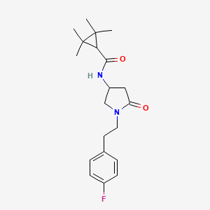 molecular formula C20H27FN2O2 B5436904 N-{1-[2-(4-fluorophenyl)ethyl]-5-oxopyrrolidin-3-yl}-2,2,3,3-tetramethylcyclopropanecarboxamide 