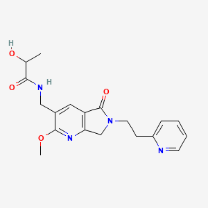 2-hydroxy-N-{[2-methoxy-5-oxo-6-(2-pyridin-2-ylethyl)-6,7-dihydro-5H-pyrrolo[3,4-b]pyridin-3-yl]methyl}propanamide