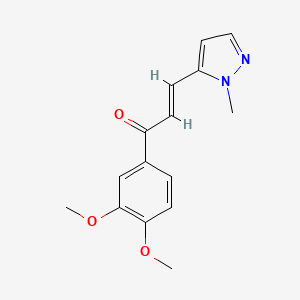 molecular formula C15H16N2O3 B5436965 1-(3,4-dimethoxyphenyl)-3-(1-methyl-1H-pyrazol-5-yl)-2-propen-1-one 