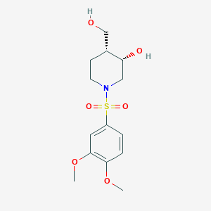 molecular formula C14H21NO6S B5436975 (3S*,4R*)-1-[(3,4-dimethoxyphenyl)sulfonyl]-4-(hydroxymethyl)-3-piperidinol 