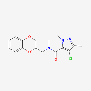 4-chloro-N-(2,3-dihydro-1,4-benzodioxin-2-ylmethyl)-N,1,3-trimethyl-1H-pyrazole-5-carboxamide