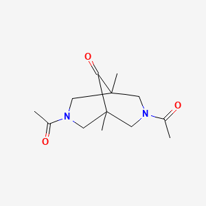 molecular formula C13H20N2O3 B5436988 3,7-diacetyl-1,5-dimethyl-3,7-diazabicyclo[3.3.1]nonan-9-one 