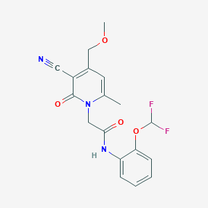 molecular formula C18H17F2N3O4 B5437009 2-[3-cyano-4-(methoxymethyl)-6-methyl-2-oxo-1(2H)-pyridinyl]-N-[2-(difluoromethoxy)phenyl]acetamide 