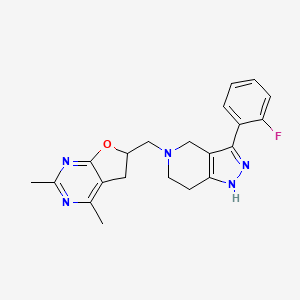 6-{[3-(2-fluorophenyl)-1,4,6,7-tetrahydro-5H-pyrazolo[4,3-c]pyridin-5-yl]methyl}-2,4-dimethyl-5,6-dihydrofuro[2,3-d]pyrimidine