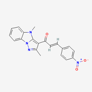 molecular formula C20H16N4O3 B5437027 1-(2,4-dimethyl-4H-pyrazolo[1,5-a]benzimidazol-3-yl)-3-(4-nitrophenyl)-2-propen-1-one 