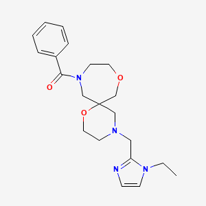 molecular formula C21H28N4O3 B5437054 11-benzoyl-4-[(1-ethyl-1H-imidazol-2-yl)methyl]-1,8-dioxa-4,11-diazaspiro[5.6]dodecane 