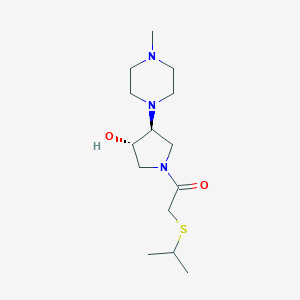 (3S*,4S*)-1-[(isopropylthio)acetyl]-4-(4-methylpiperazin-1-yl)pyrrolidin-3-ol