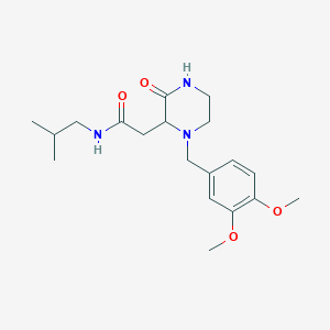 molecular formula C19H29N3O4 B5437068 2-[1-(3,4-dimethoxybenzyl)-3-oxo-2-piperazinyl]-N-isobutylacetamide 