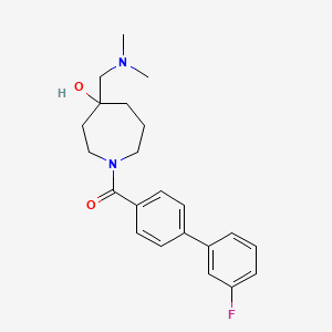 molecular formula C22H27FN2O2 B5437100 4-[(dimethylamino)methyl]-1-[(3'-fluoro-4-biphenylyl)carbonyl]-4-azepanol 