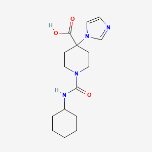 molecular formula C16H24N4O3 B5437124 1-[(cyclohexylamino)carbonyl]-4-(1H-imidazol-1-yl)piperidine-4-carboxylic acid 