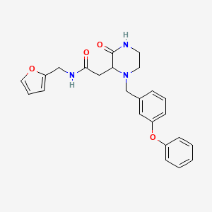 molecular formula C24H25N3O4 B5437133 N-(2-furylmethyl)-2-[3-oxo-1-(3-phenoxybenzyl)-2-piperazinyl]acetamide 