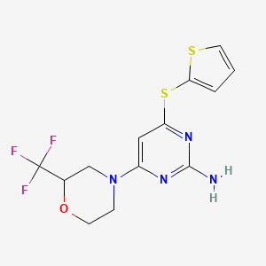 molecular formula C13H13F3N4OS2 B5437199 4-(2-thienylthio)-6-[2-(trifluoromethyl)morpholin-4-yl]pyrimidin-2-amine 