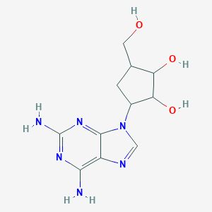 molecular formula C11H16N6O3 B054372 3-(2,6-Diamino-9H-purin-9-yl)-5-(hydroxymethyl)-1,2-cyclopentanediol CAS No. 125073-27-0