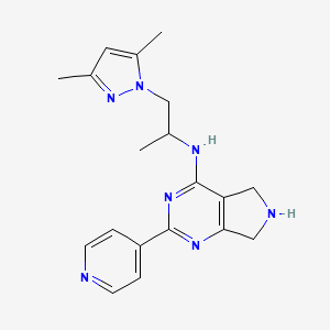 molecular formula C19H23N7 B5437208 N-[2-(3,5-dimethyl-1H-pyrazol-1-yl)-1-methylethyl]-2-(4-pyridinyl)-6,7-dihydro-5H-pyrrolo[3,4-d]pyrimidin-4-amine 