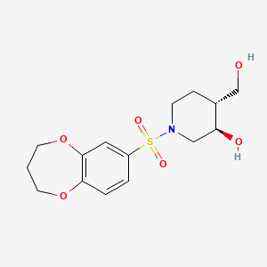 molecular formula C15H21NO6S B5437221 (3R*,4R*)-1-(3,4-dihydro-2H-1,5-benzodioxepin-7-ylsulfonyl)-4-(hydroxymethyl)-3-piperidinol 