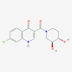 molecular formula C15H15ClN2O4 B5437234 (3S*,4S*)-1-[(7-chloro-4-hydroxyquinolin-3-yl)carbonyl]piperidine-3,4-diol 