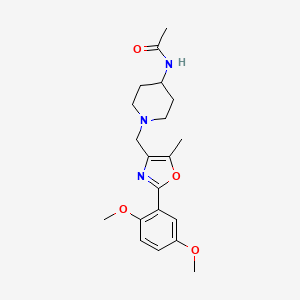 molecular formula C20H27N3O4 B5437257 N-(1-{[2-(2,5-dimethoxyphenyl)-5-methyl-1,3-oxazol-4-yl]methyl}piperidin-4-yl)acetamide 