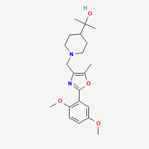 2-(1-{[2-(2,5-dimethoxyphenyl)-5-methyl-1,3-oxazol-4-yl]methyl}piperidin-4-yl)propan-2-ol