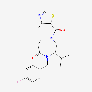 4-(4-fluorobenzyl)-3-isopropyl-1-[(4-methyl-1,3-thiazol-5-yl)carbonyl]-1,4-diazepan-5-one