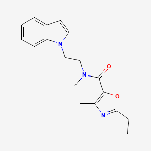 molecular formula C18H21N3O2 B5437318 2-ethyl-N-[2-(1H-indol-1-yl)ethyl]-N,4-dimethyl-1,3-oxazole-5-carboxamide 