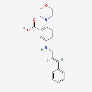 molecular formula C20H22N2O3 B5437320 2-(4-morpholinyl)-5-[(3-phenyl-2-propen-1-yl)amino]benzoic acid 