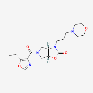 molecular formula C18H26N4O5 B5437325 (3aS*,6aR*)-5-[(5-ethyl-1,3-oxazol-4-yl)carbonyl]-3-(3-morpholin-4-ylpropyl)hexahydro-2H-pyrrolo[3,4-d][1,3]oxazol-2-one 