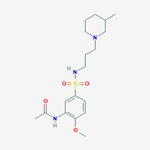 molecular formula C18H29N3O4S B5437370 N-[2-methoxy-5-({[3-(3-methyl-1-piperidinyl)propyl]amino}sulfonyl)phenyl]acetamide 