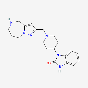 molecular formula C20H26N6O B5437377 1-[1-(5,6,7,8-tetrahydro-4H-pyrazolo[1,5-a][1,4]diazepin-2-ylmethyl)-4-piperidinyl]-1,3-dihydro-2H-benzimidazol-2-one 