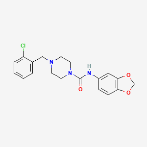 N-1,3-benzodioxol-5-yl-4-(2-chlorobenzyl)-1-piperazinecarboxamide