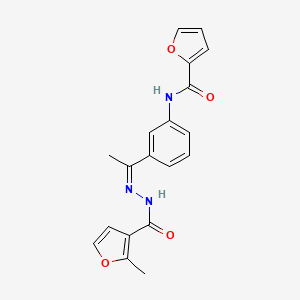 N-{3-[N-(2-methyl-3-furoyl)ethanehydrazonoyl]phenyl}-2-furamide